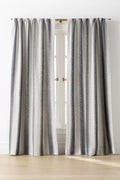 Cotton Jacquard Notched Striped Curtain