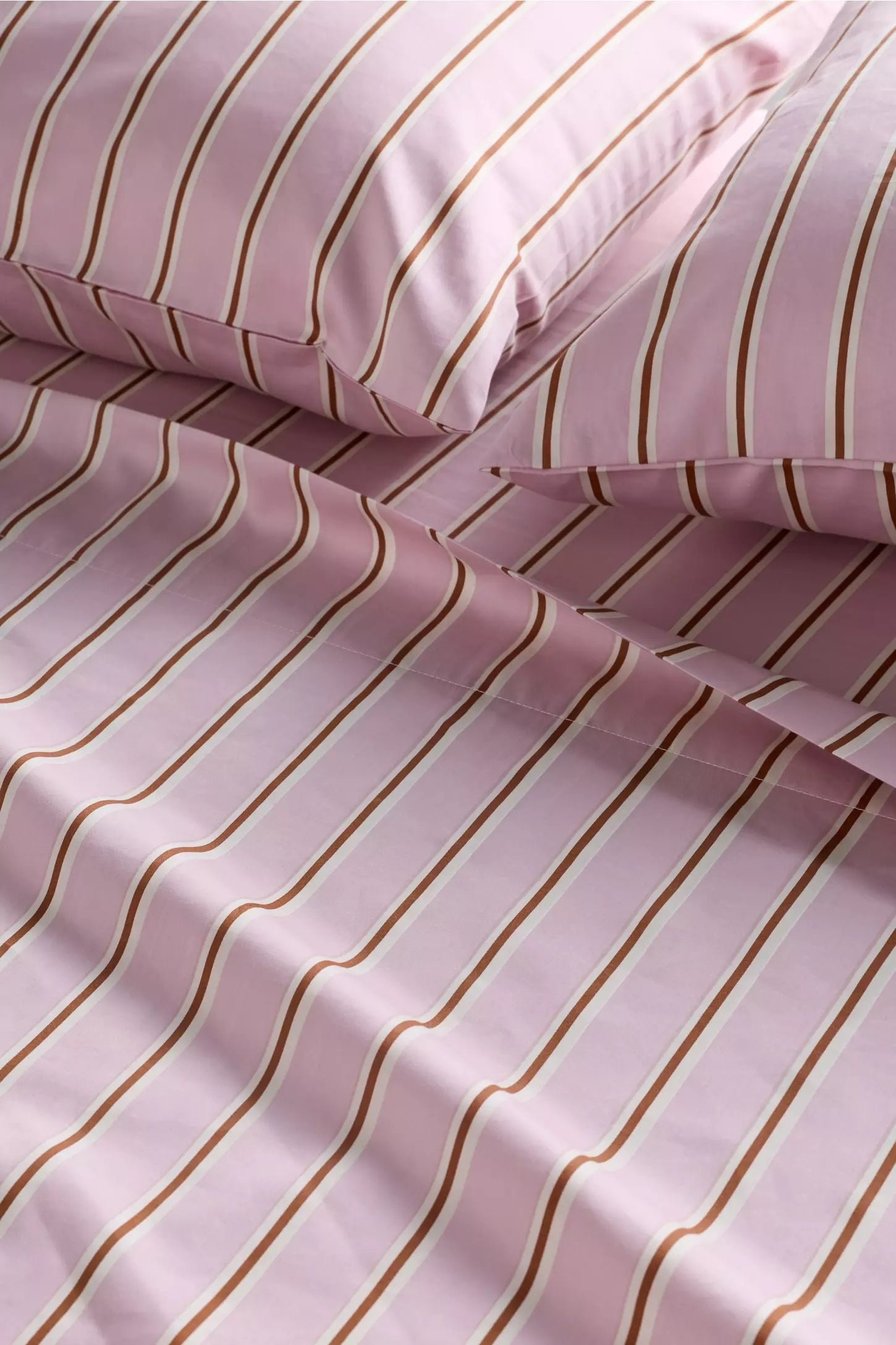 Organic Cotton Printed Sateen Sheet Set - Varied Stripe