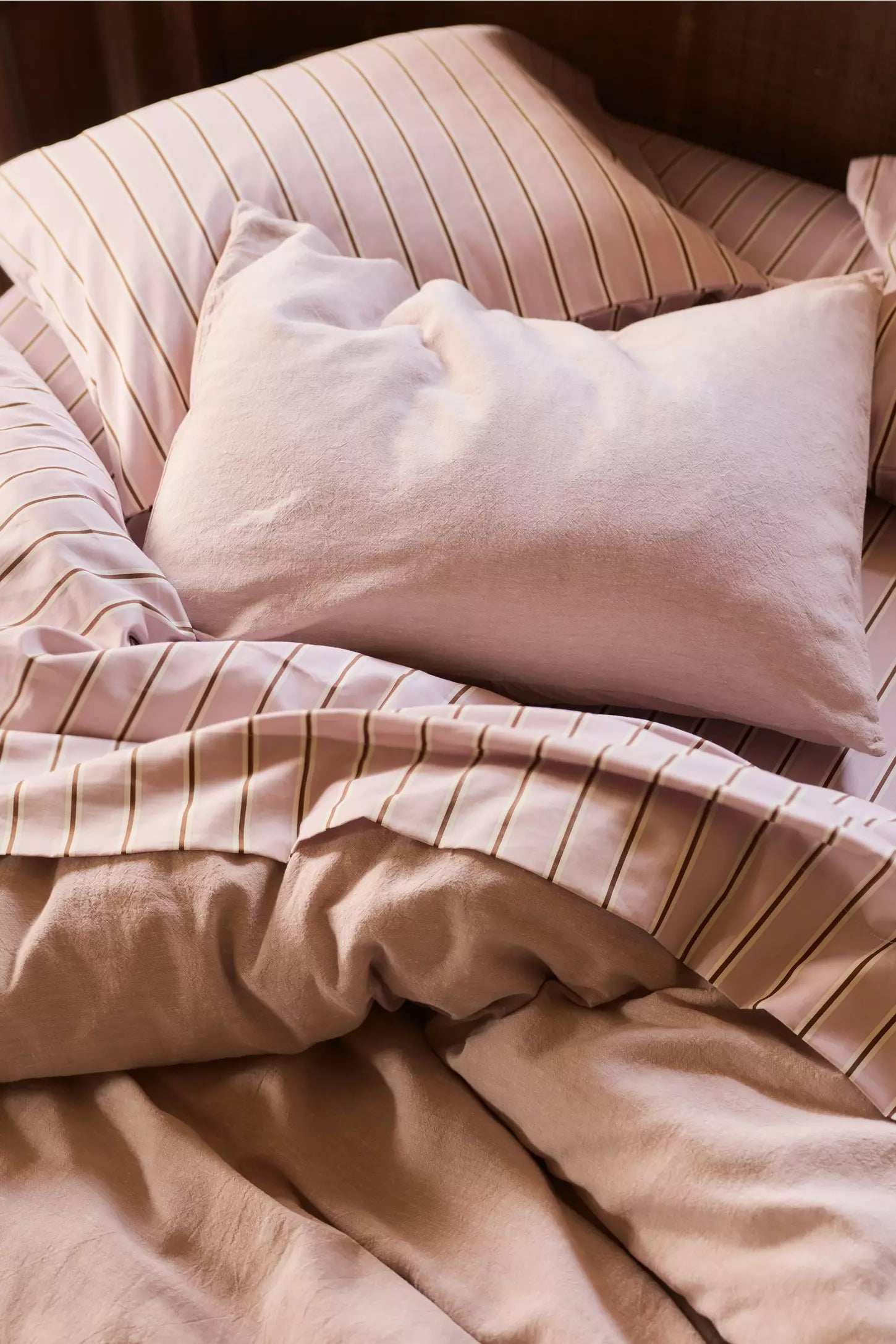 Organic Cotton Printed Sateen Sheet Set - Varied Stripe