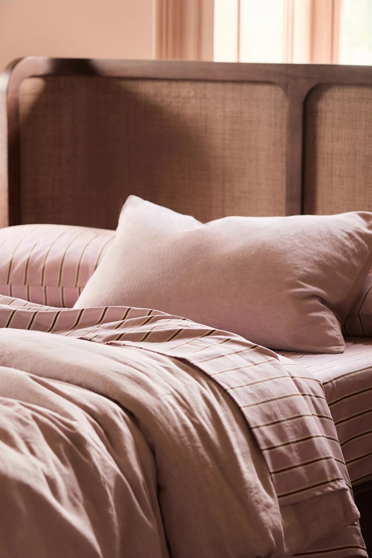 Organic Cotton Printed Sateen Sheet Set - Varied Stripe