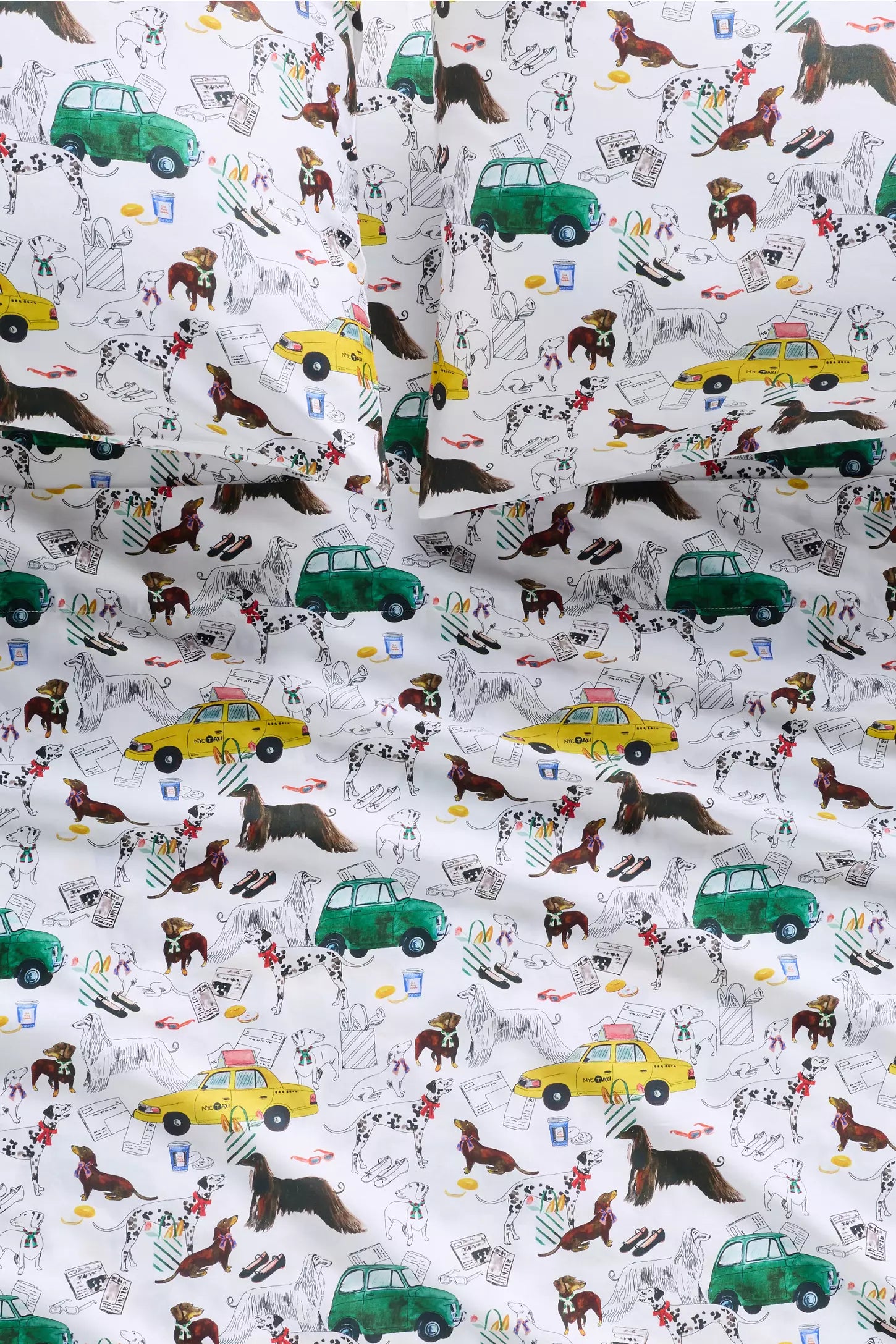 Organic Cotton Printed Sateen Sheet Set - Nyc Icons