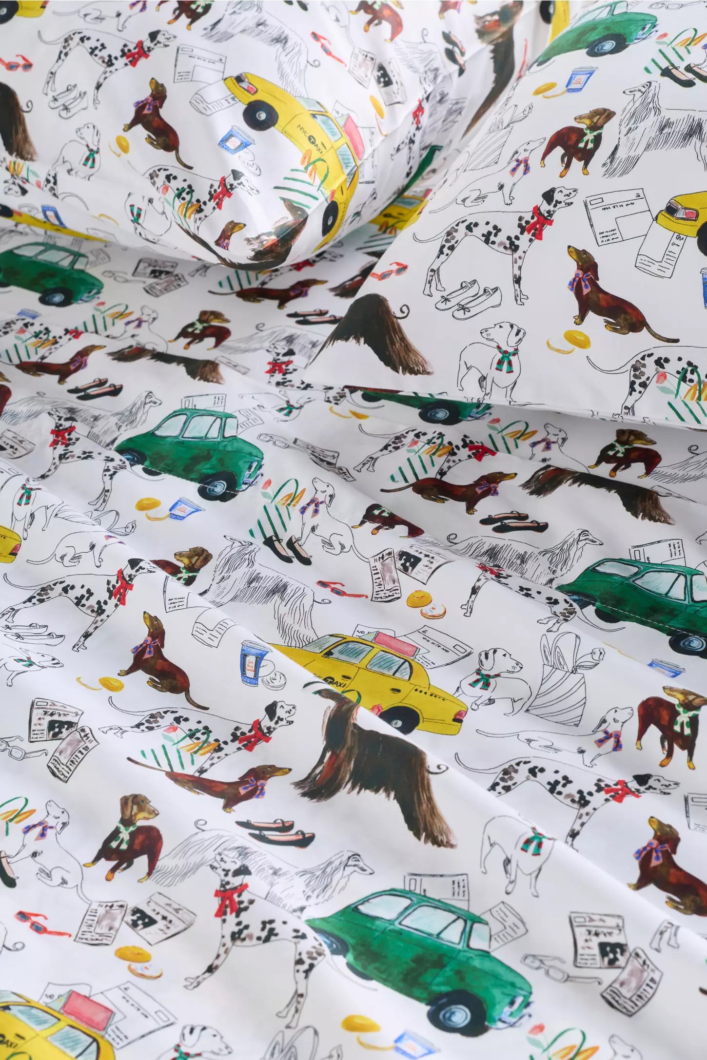 Organic Cotton Printed Sateen Sheet Set - Nyc Icons