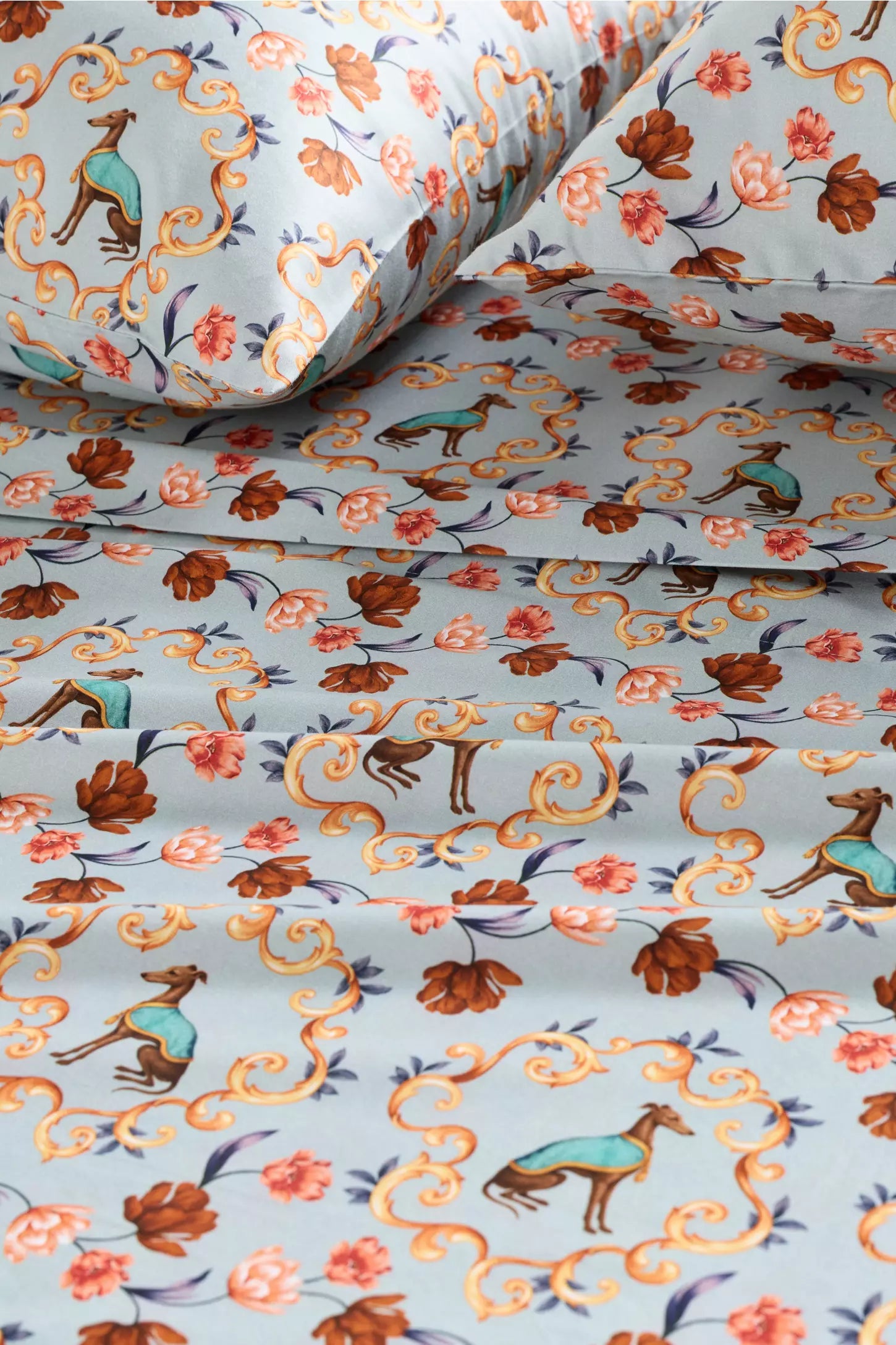 Organic Cotton Printed Sateen Sheet Set - Verity