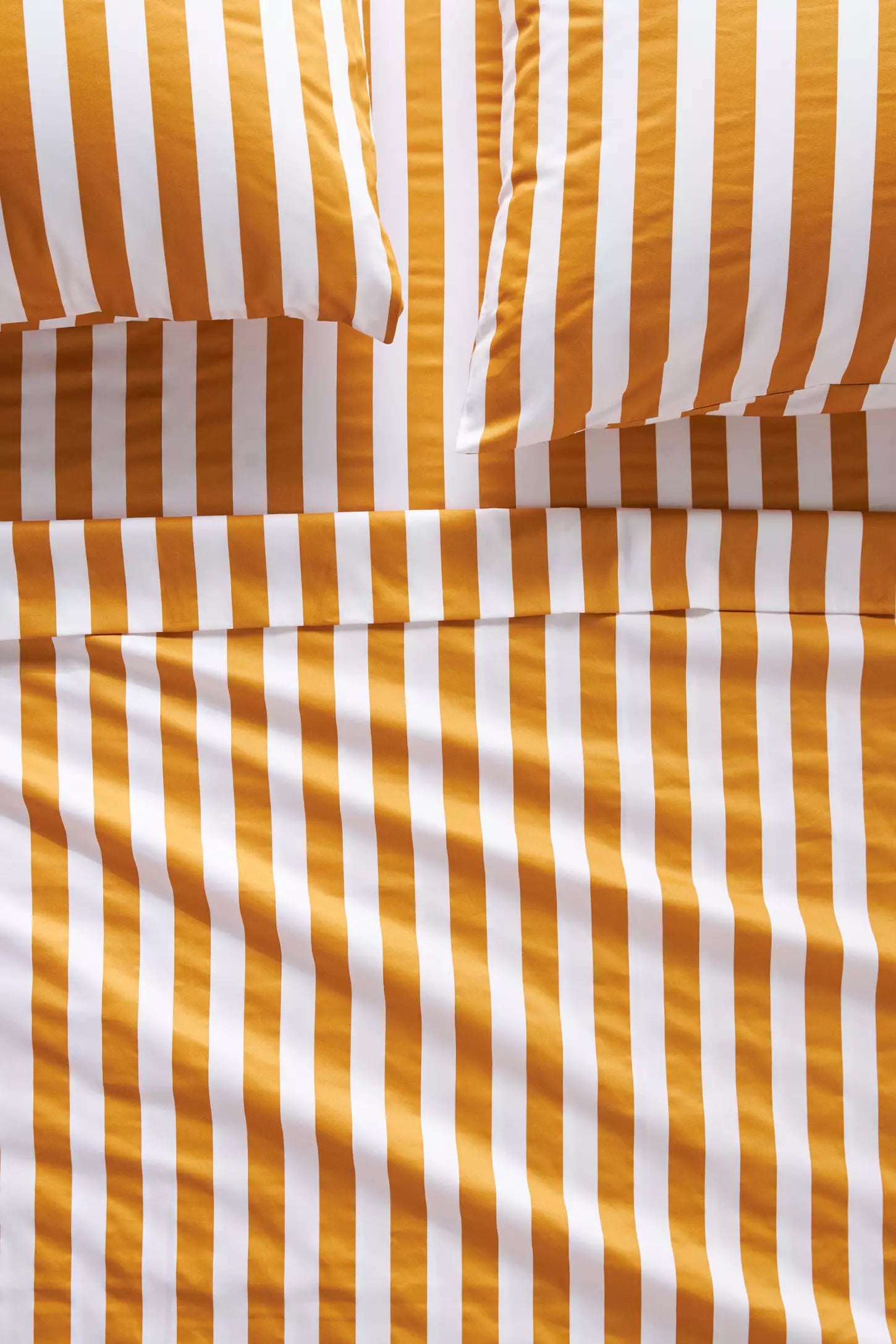Organic Cotton Printed Sateen Sheet Set - Sienna Stripe