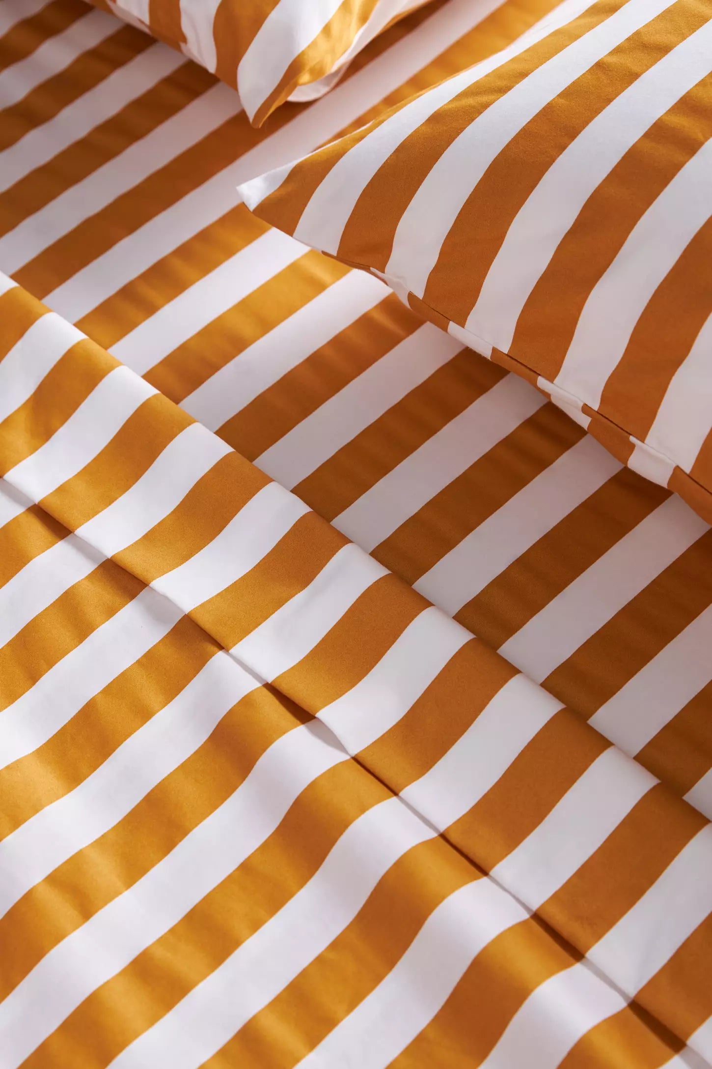 Organic Cotton Printed Sateen Sheet Set - Sienna Stripe