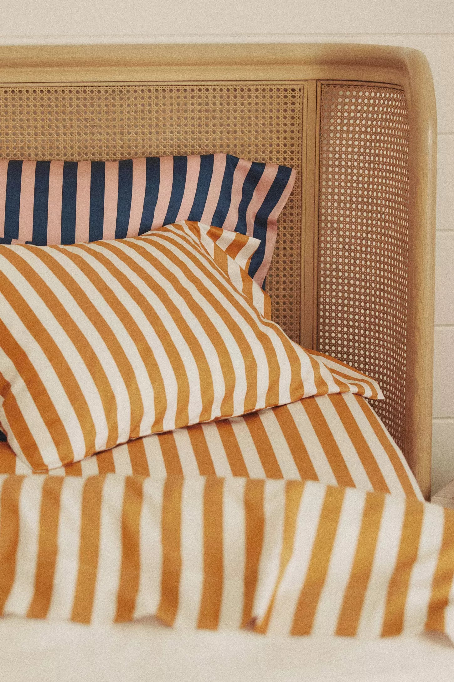 Organic Cotton Printed Sateen Sheet Set - Sienna Stripe