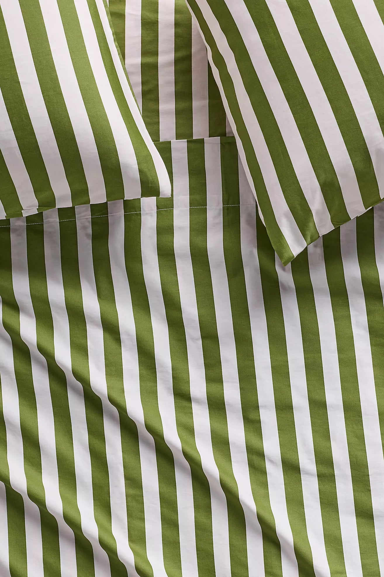 Organic Cotton Printed Sateen Sheet Set - Moss