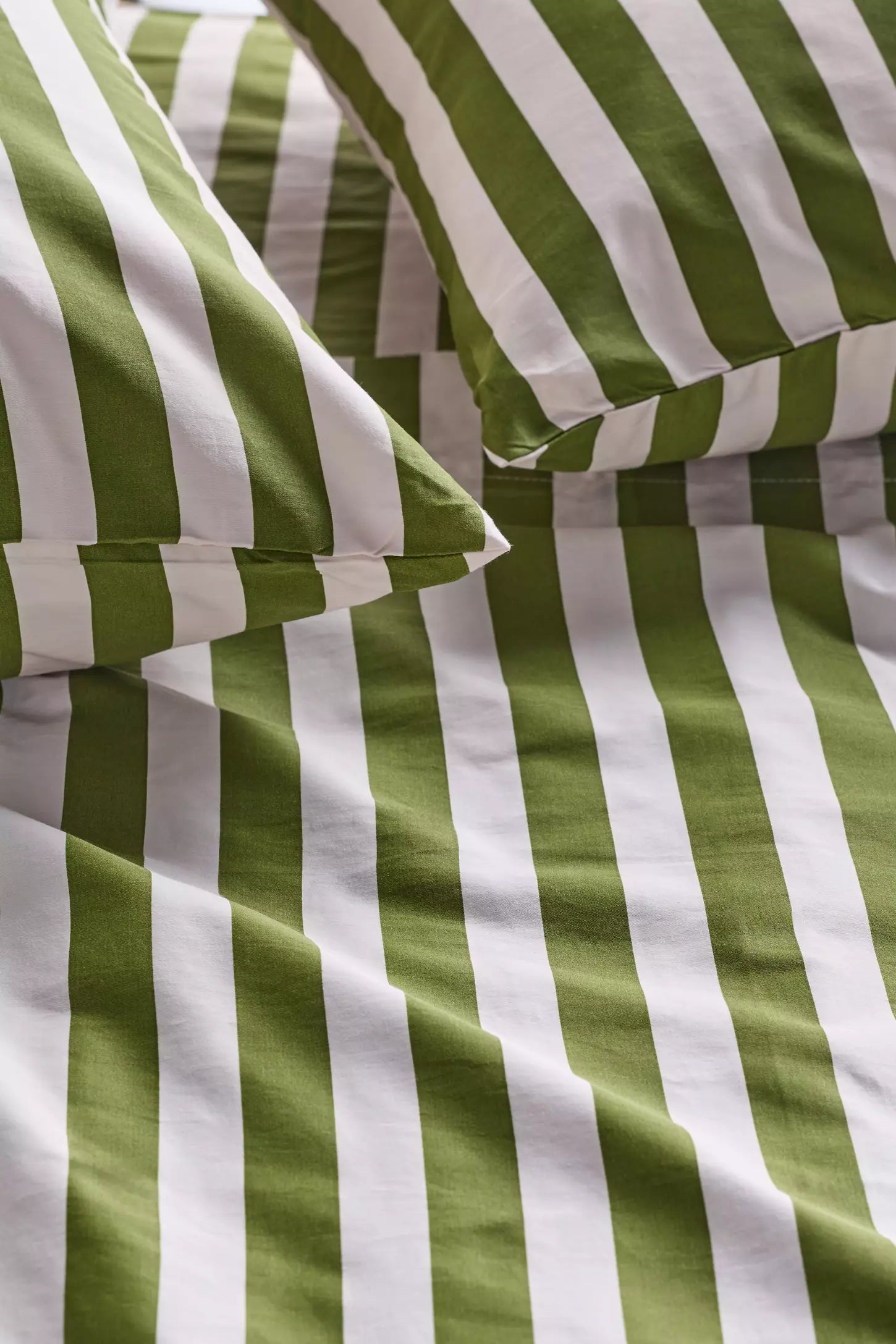 Organic Cotton Printed Sateen Sheet Set - Moss