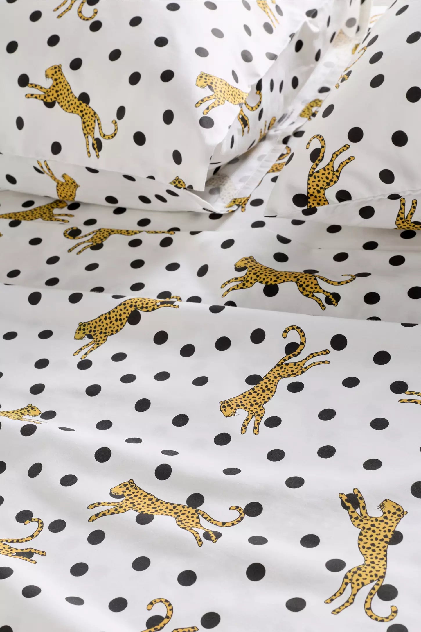 Organic Cotton Printed Sateen Sheet Set - Leopard Scarf
